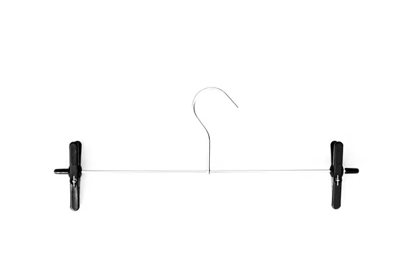 Cabide de vareta cromada com presilhas para calças